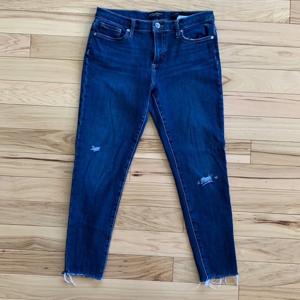 Banana republic skinny raw hem jeans